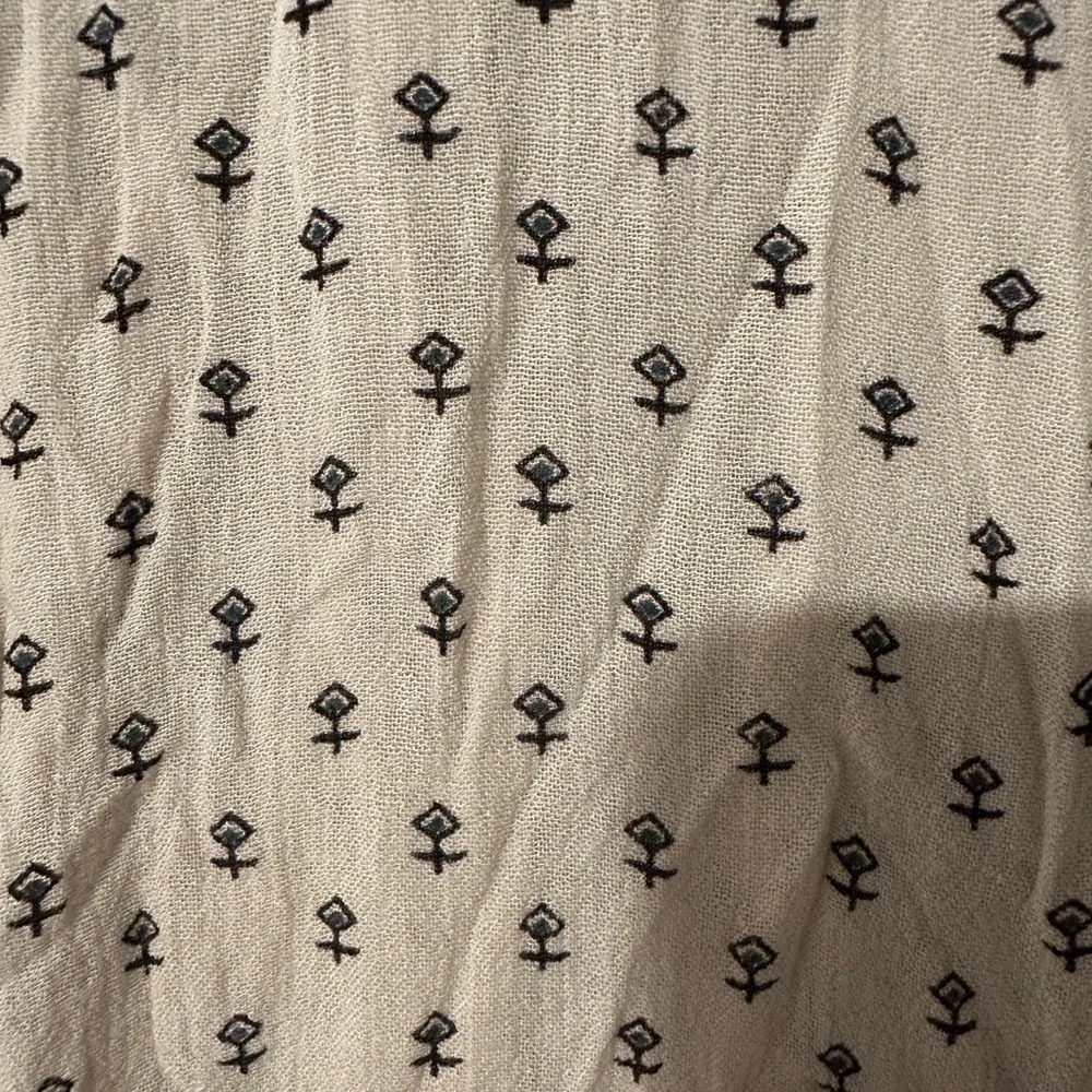 Free People Cream Patterned Blouse